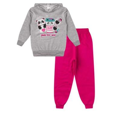 Imagem de Conjunto de Moletom Infantil Menina com Capuz - Analê, Mescla, 1