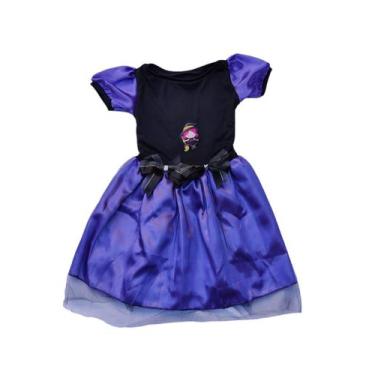 Imagem de Vestido Fantasia Infantil Menina Tema Halloween Bruxinha - Belos e Bel