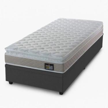 Imagem de Conjunto Box Baú Prince Solteiro 88x188x46 com Cama Auxiliar e Colchão