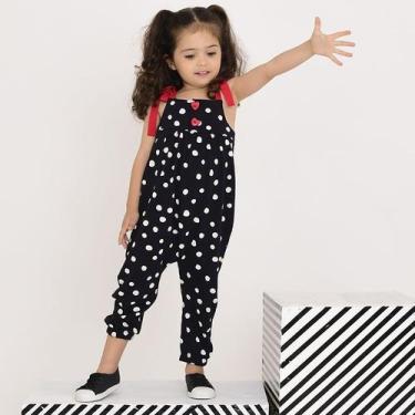 Imagem de Macacão Infantil Menina - Poá laço vermelho - no-brand, 1A {12-18M}