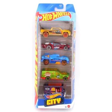 Imagem de Kit 5 carrinhos hot wheels 01806 mattel, City jbj75