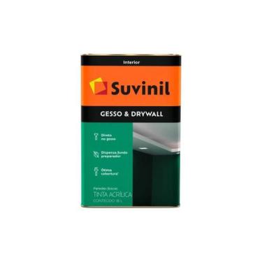 Imagem de Tinta Acrílica para Gesso e Drywall Fosco Branco 18 Litros - Suvinil