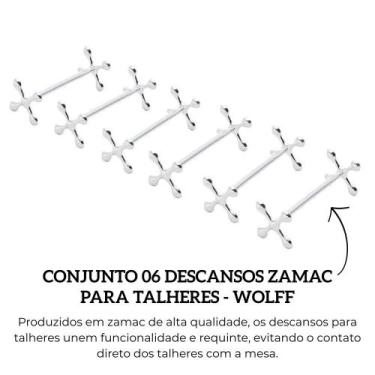 Imagem de Conjunto 06 Descansos Zamac para Talheres - Wolff