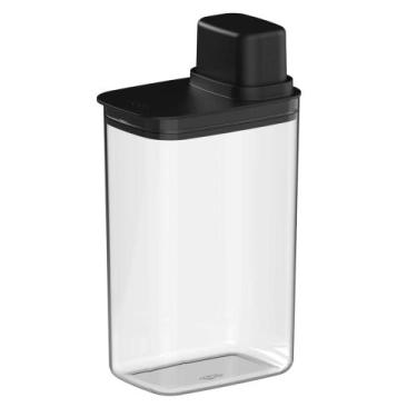 Imagem de Pote Hermético com Medidor Drop Preto 2,3L - Ou