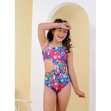 Imagem de Maiô Infantil Juvenil Moda Praia Natação Piscina Helo Kity, G(8 a 10 a