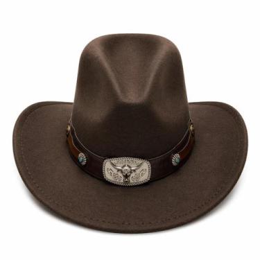 Imagem de Chapéu Country Cowboy Rodeio Estilo Western com Fivela Decorativa Cor: