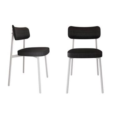Imagem de Cadeira Alloa Fixa com 4 Pés 50 x 44,7 x 83,8 cm com 2 Unidade Preto -