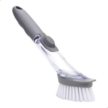 Imagem de Escova De Limpeza Com Porta Detergente Raspador Botão Dispenser - - Da
