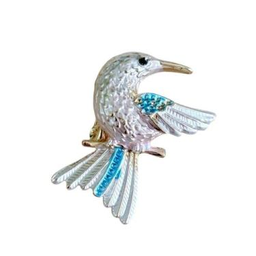 Imagem de Broche Beija-Flor Colorido - - Pistache Acessórios, Branco, Único