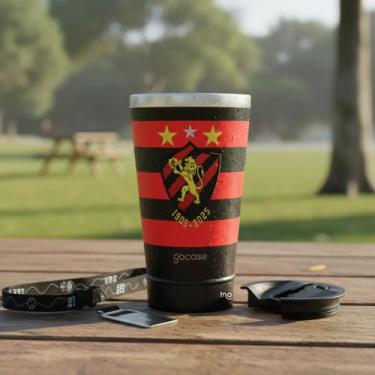 Imagem de Copo Térmico Sport Recife Gocase Oficial - Kit Com Tampa Preto Spt - 2