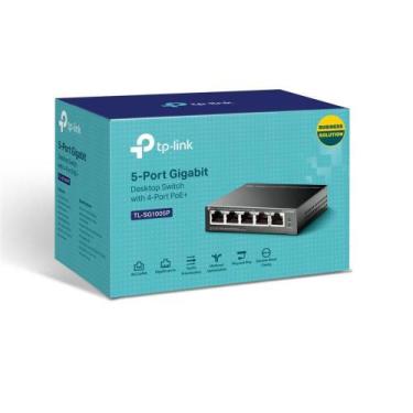 Imagem de Switch Tp-link Tl-sg1005p 5 Portas Poe+ Gigabit 10/100/1000 Mbps