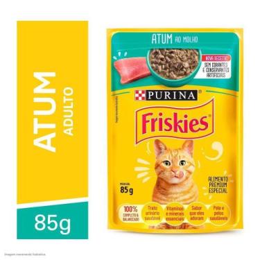 Imagem de Ração Úmida Gatos Adultos Atum 85g Friskies, Atum ao Molho, 85g