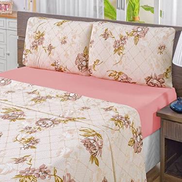 Imagem de Jogo de Cama King Malha 4 Peças Quality Bia Enxovais Rose