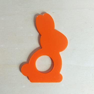 Imagem de 12 Argolas Para Guardanapo Do Coelhinho/Páscoa -Toque 3D Cor: Laranja