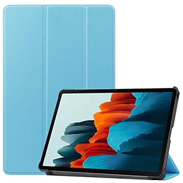 Imagem de Capa do caso da tabuleta. Para Samsung Galaxy Tab S7 11 polegadas 2020 T870 / 875 Tablet Case Lightweight Trifold Stand PC Difícil Coverwith Trifold & Auto Wakesleep (Color : Light Blue)