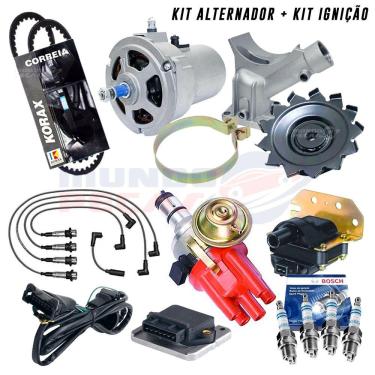 Imagem de Kit Alternador 55ah + Ignição Eletrônica Fusca Bras Completo