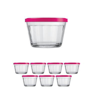 Imagem de Kit Pote Copo Americano C/Tampa Cor Sortida 150ml Nadir 7Un