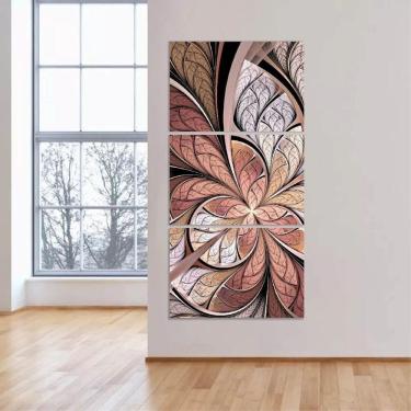 Imagem de Quadro Flor Abstrata Para Corredor Sala Design Rose Vitral