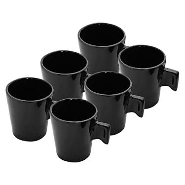 Imagem de Mimo Style Mini Canecas Para Café Com 6 Peças Preta, Sua Cor É Elegante e Combina com Qualquer Ambiente, de Cerâmica Com o Melhor Isolamento Térmico, Durabilidade Que Torna o Produto Sustentável