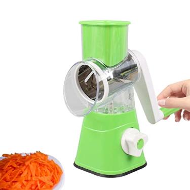 Imagem de Ralador e Queijo Rotativo,Fatiador Legumes Manual - Ralador nozes a manivela, fatiador rotativo manual profissional para nozes frutas e vegetais, ver, azul, A/z