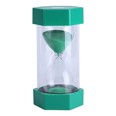 Imagem de ampulheta de vidro de areia colorida,Temporizador de areia, temporizador de 3,10,20,30,60 minutos, temporizadores de relógio de areia de (Green)