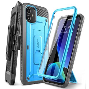 Imagem de SUPCASE Capa Unicorn Beetle Pro Series projetada para iPhone 11 de 6,1 polegadas (versão 2019), protetor de tela embutido capa coldre robusta de corpo inteiro (azul)