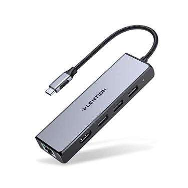 Imagem de LENTION USB C Hub com Adaptador Gigabit Ethernet, 4K HDMI, 3 USB 3.0 Dongle para 2023-2016 MacBook Pro 13/14/15/16, Novo Mac Air & Surface, Chromebook, Driver Estável Certificado (CB-C25, Cinza)
