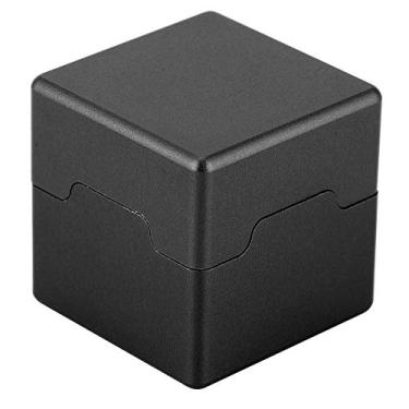 Imagem de OUKENS Suporte de giz com ponta de cue, mini estojo de transporte de giz de bilhar magnético portátil de alumínio para acessório de billiard Cue (Preto)