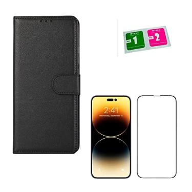 Imagem de Kit Capinha Carteira 360 + Pelicula Cerâmica Compatível iPhone 11 12 Pro 13 14 Pro Max (iPhone 14 Pro)