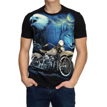 Imagem de Camisa Camiseta Moto Aguia Harley Freedom Rock Skull Caveira Algodao M