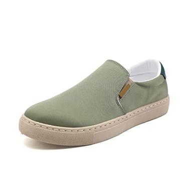 Imagem de bestgift Multicolor Sapatos masculinos de tamanho extra grande Sapatos de Lona de Seda de Seda para Homens Sapatos de Embarque Casual Preguiçoso para Homens Sapatos de Roupa para Homens verde 38.5