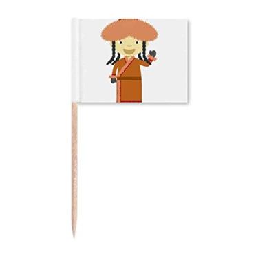 Imagem de Sle Sobretudo Mongólia Cartoon Palito Bandeiras Marcador Topper Decoração de Festa