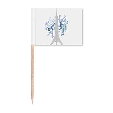 Imagem de Ponteiro de bandeira de palito de dente em nuvem de Tóquio do Japão para decoração de festa