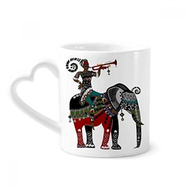 Imagem de Elefante Trekking China Caneca de molho de minoria café cerâmica copo de coração de vidro