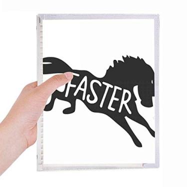 Imagem de Caderno com contorno de animal de cavalo preto, diário de folhas soltas, recarregável, papelaria