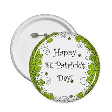 Imagem de Broche de trevo de quatro folhas Irlanda Feliz Dia de São Patrício Broche Emblema de botão Decoração 5 peças