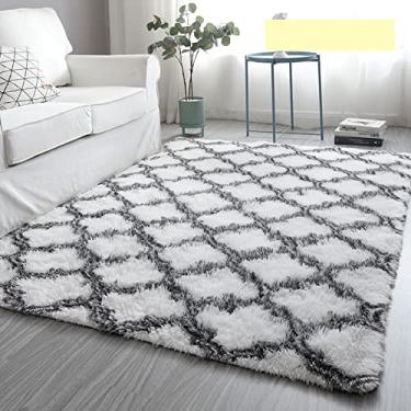 Imagem de Tapete Carpete de pelúcia retangular área tapete macio fofo para sala de estar quarto Decoração de Casa (Color : B, Size : 3.3X3.9FT)