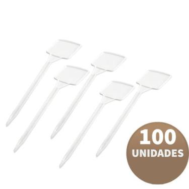 Imagem de Kit Placas Identificação De Plantas Cinza Nutriplan 40 Cm 100 Unidades