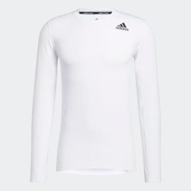 Imagem de Camiseta Adidas Manga Longa Techfit Compression Branco