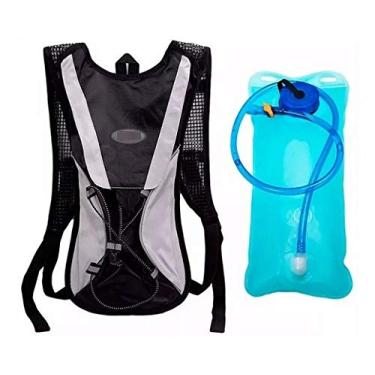 Imagem de Mochila Hidratação Térmica Impermeável C/Bolsa D`água Bike 2 Litros Cor Preta bolsa de água mochila para água
