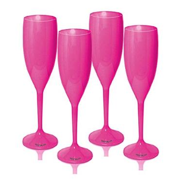 Imagem de Kit 4 Taças Champagne 170ml Rosa Acrílico