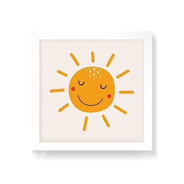 Imagem de Arte Maníacos Quadro Decorativo Sol Sorriso - 50x50cm (Moldura em laca branca)
