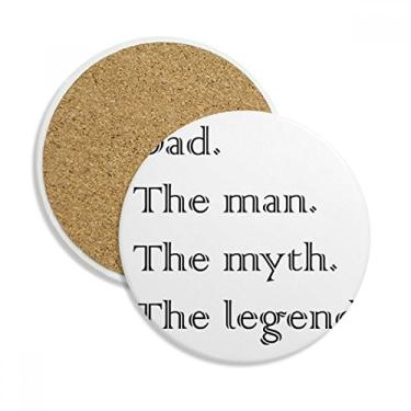 Imagem de Caneca porta-copos Myth Legend Dad Festival Citação Porta-copos Caneca de mesa Proteção Absorvente Pedra