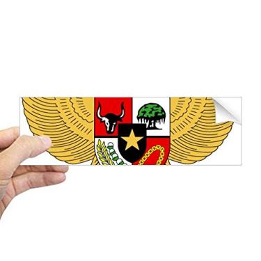 Imagem de DIYthinker Adesivo de para-choque retangular país com emblema nacional da Indonésia, decalque de janela
