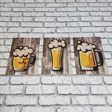 Imagem de Placa Decorativa - Trio de copos - Cerveja - Chopp - P654