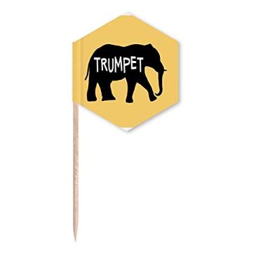 Imagem de Bandeiras de palitos de trompete rugindo elefante, palitos de cupcake, festa comemoração