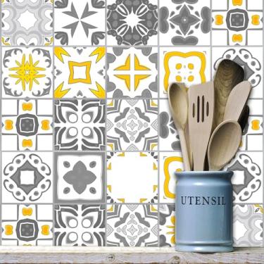 Imagem de Papel de Parede Cozinha Azulejo Adesivo Vigo Rolo 57x270cm