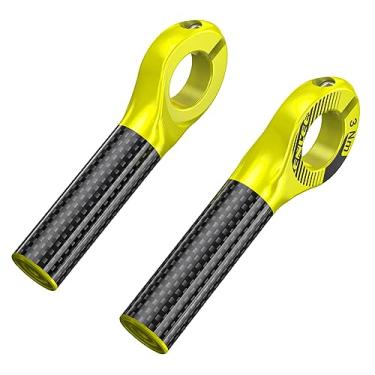 Imagem de 1 par de extremidades de barra de bicicleta de 22,2 mm extremidades de barra de fibra de carbono ergonômicas para guidão de montanha e estrada extremidades de guidão extremidades de guidão de fibra de carbono extremidades de guidão de 22,2 mm Ciclismo ergonômico Mountain Bike