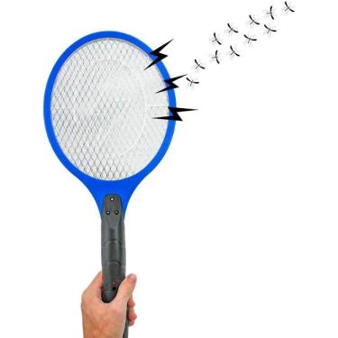 Imagem de Raquete Elétrica Mata Mosquito Insetos Moscas Recarregável 110/220v