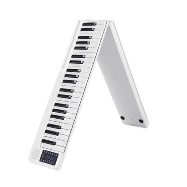 Imagem de teclado eletrônico para iniciantes Portátil 88 Teclas Dobrável Piano Digital Piano Eletrônico Teclado Musical Instrumento De Piano Teclado Sintetizador (Size : White)